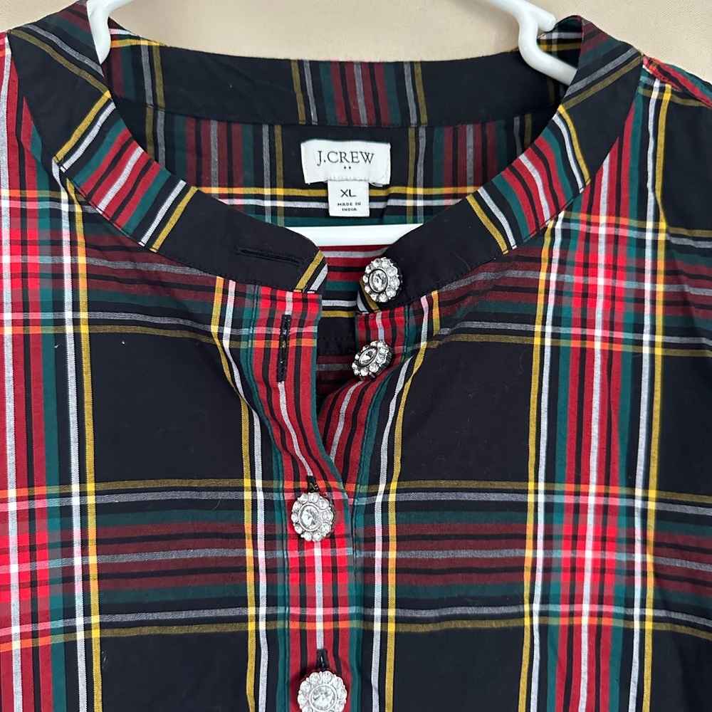 J Crew XL women’s plaid blouse - Picture 2 of 6